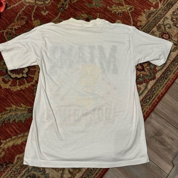 Vintage 1990 Bart Simpson Miami Dolphins Graphic Tee T-shirt Men Large NFL Footb - Picture 8 of 8